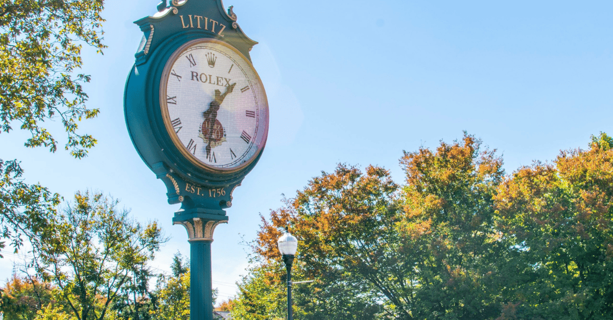 Clock tower in Lititz